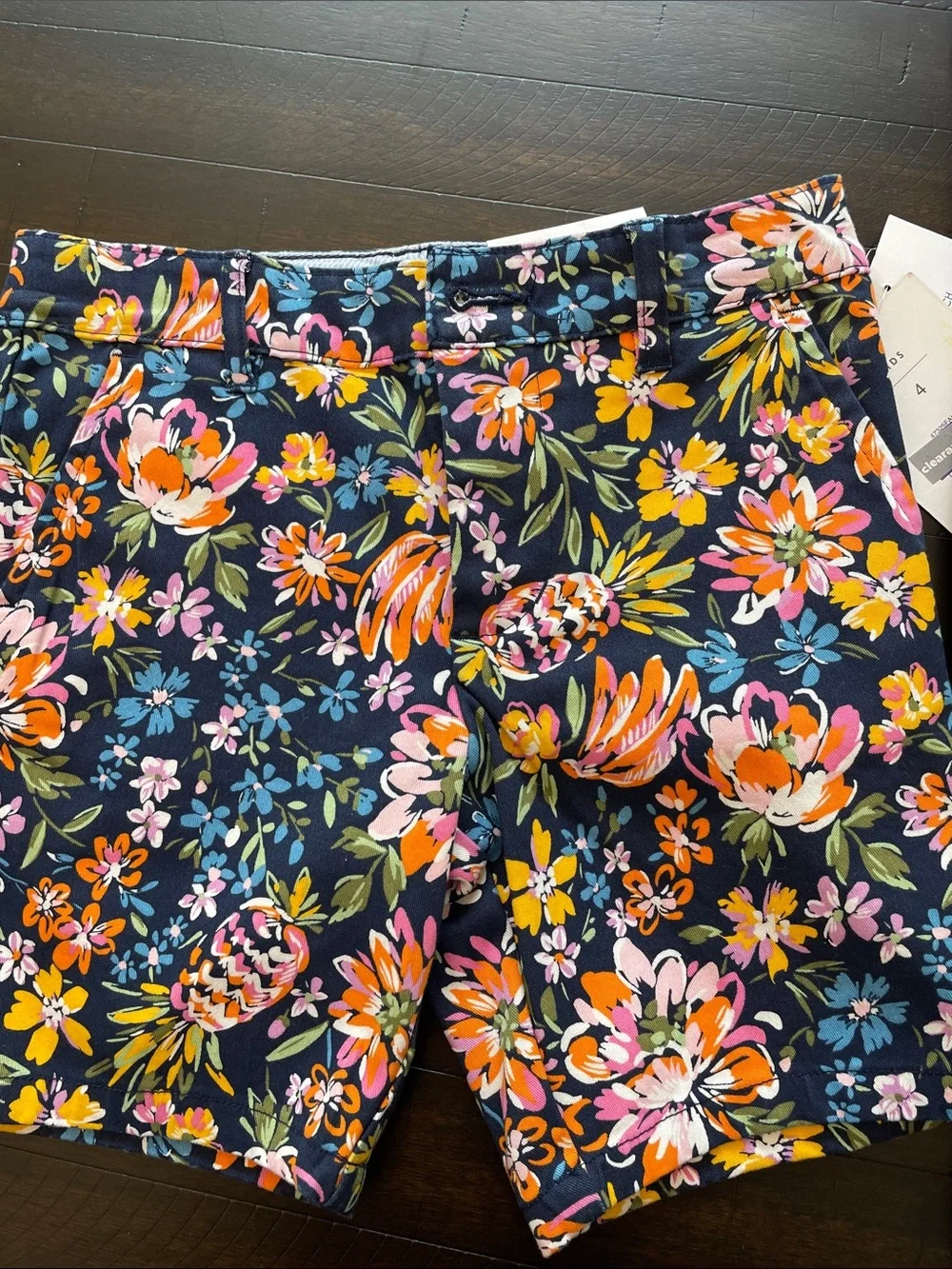 crown & ivy Navy Jeggings with Floral Cropped Shorts - Navy & Multi